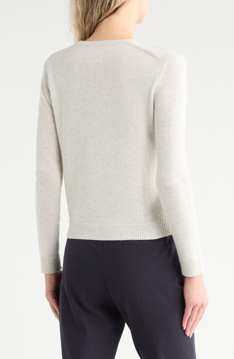 TWP Jill Crewneck Cashmere Sweater, Alternate, color, White Heather Grey