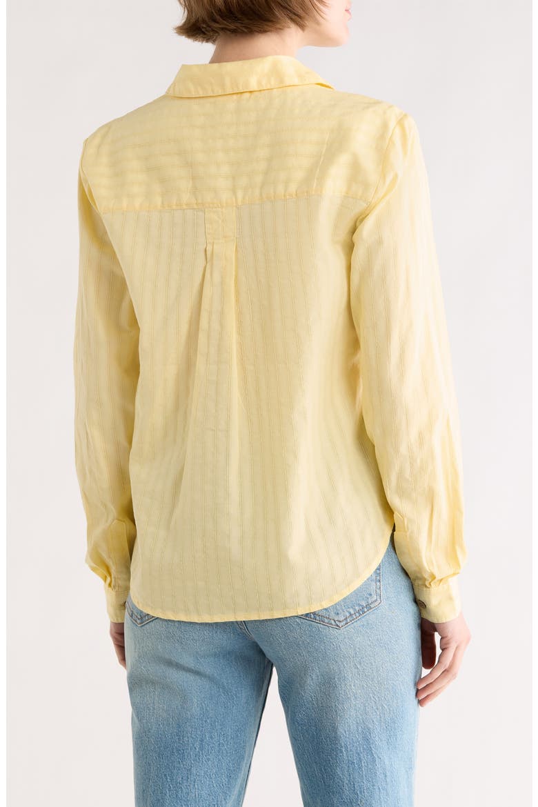 Candace Stripe Cotton Button-Up Shirt, Alternate, color, PALE BANANA