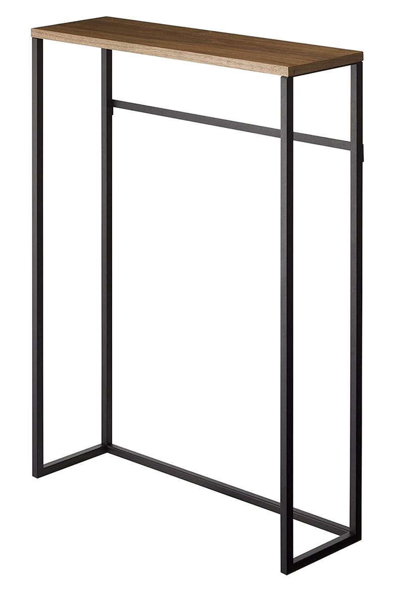 Narrow Entryway Wood Top Console Table, Main, color, BLACK