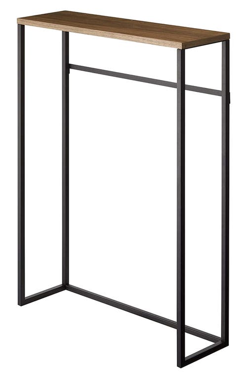 Yamazaki Narrow Entryway Wood Top Console Table in Black 