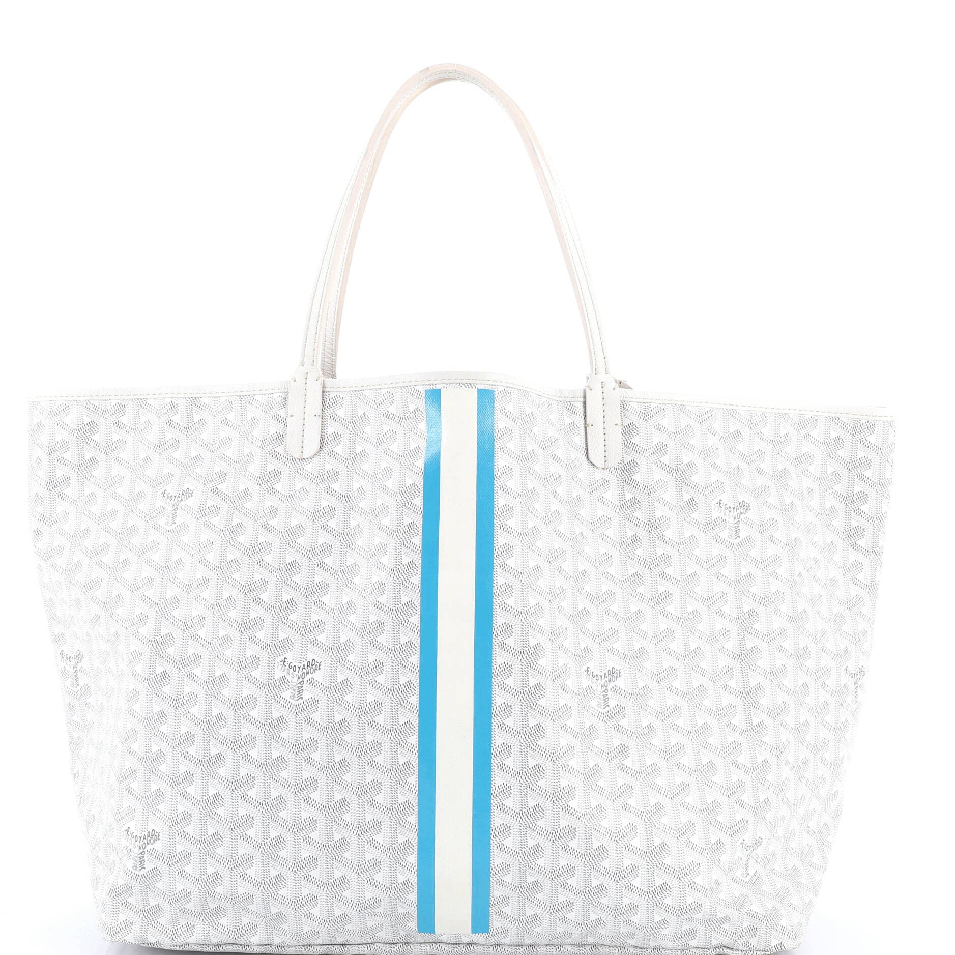 Pre-Owned Goyard Saint Louis Tote Printed Coated Canvas GM, Main, color, White