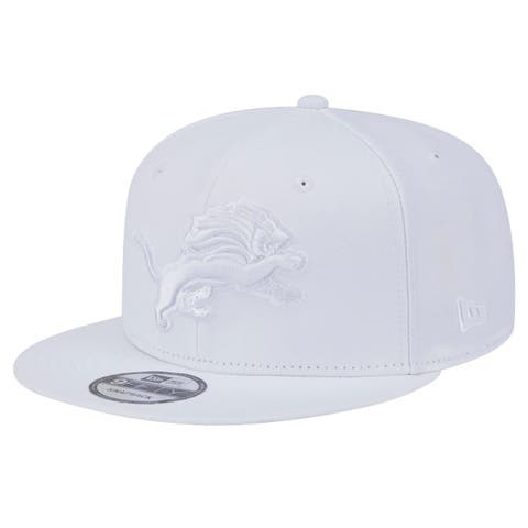 Men's New Era Detroit Lions Main White on White 9FIFTY Snapback Hat