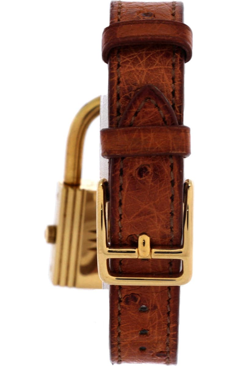 Pre-Owned Hermes Kelly Quartz Watch Plated Metal and Leather 20, Alternate, color, Gold