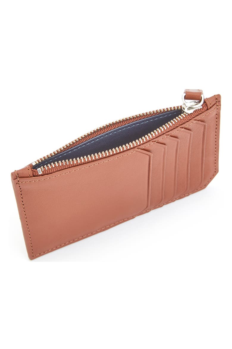 Zip Leather Card Case, Alternate, color, TAN