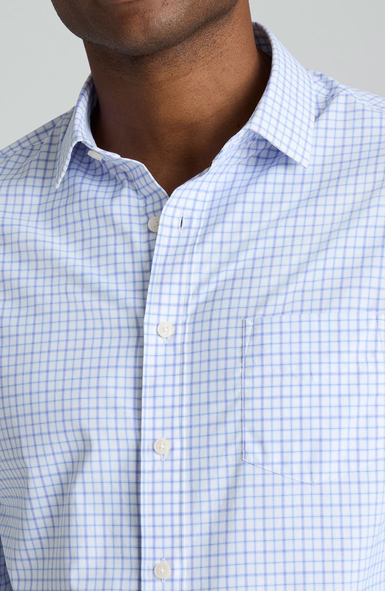UNTUCKit Northcliffe Shadow Check Performance Button-Up Shirt, Alternate, color, White Purple