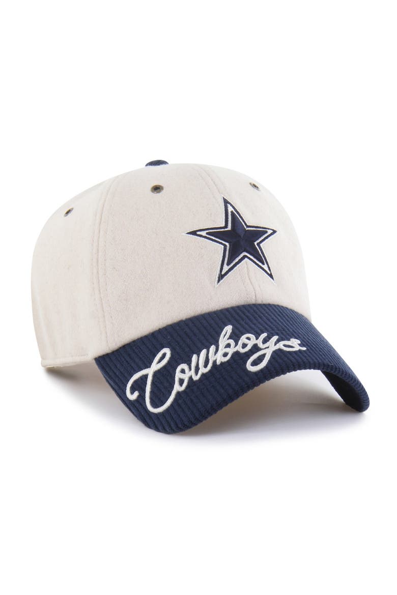 Women's '47 Natural/Navy Dallas Cowboys Rope Script Clean Up Adjustable Hat, Alternate, color, Natural