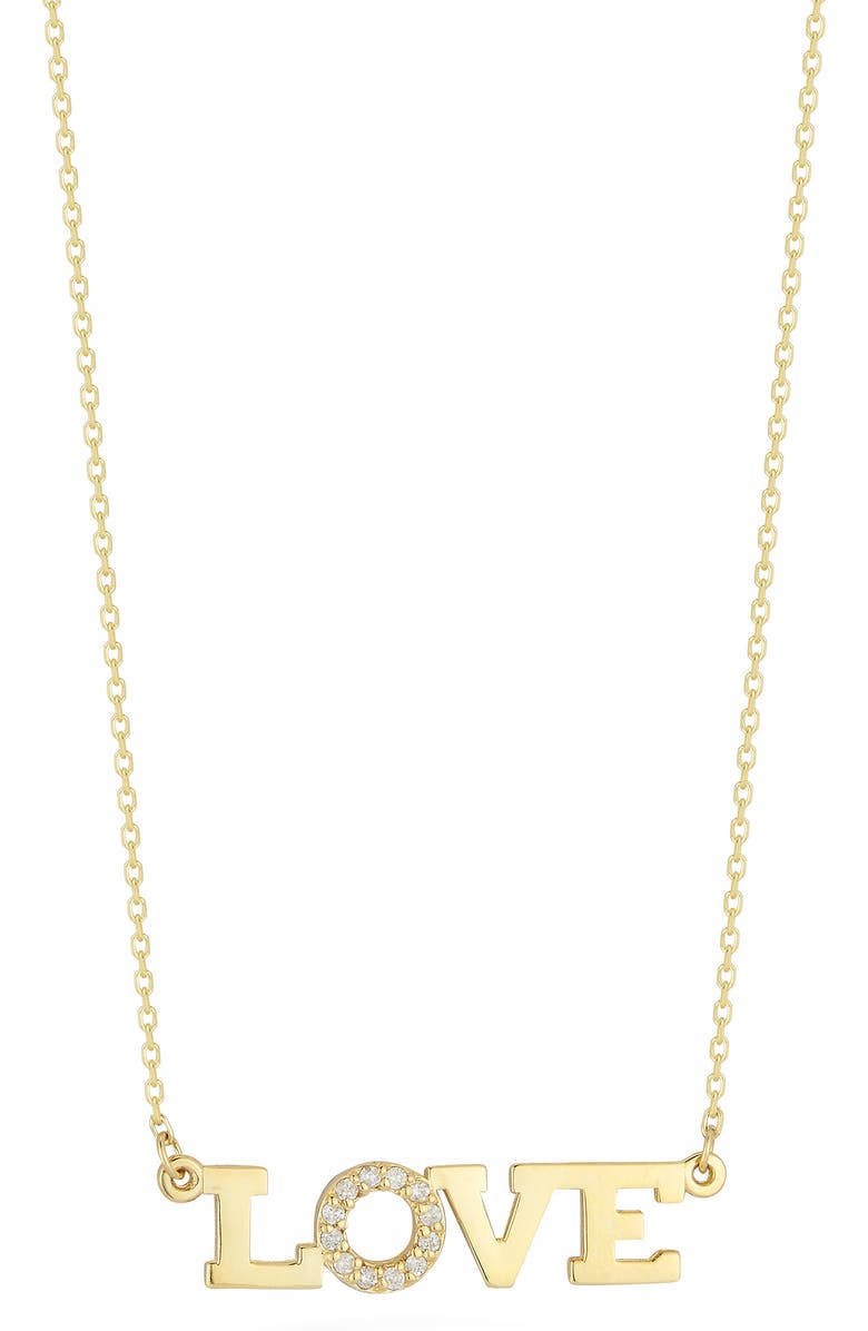 Ember Fine Jewelry Love Pendant Necklace, Main, color, Gold