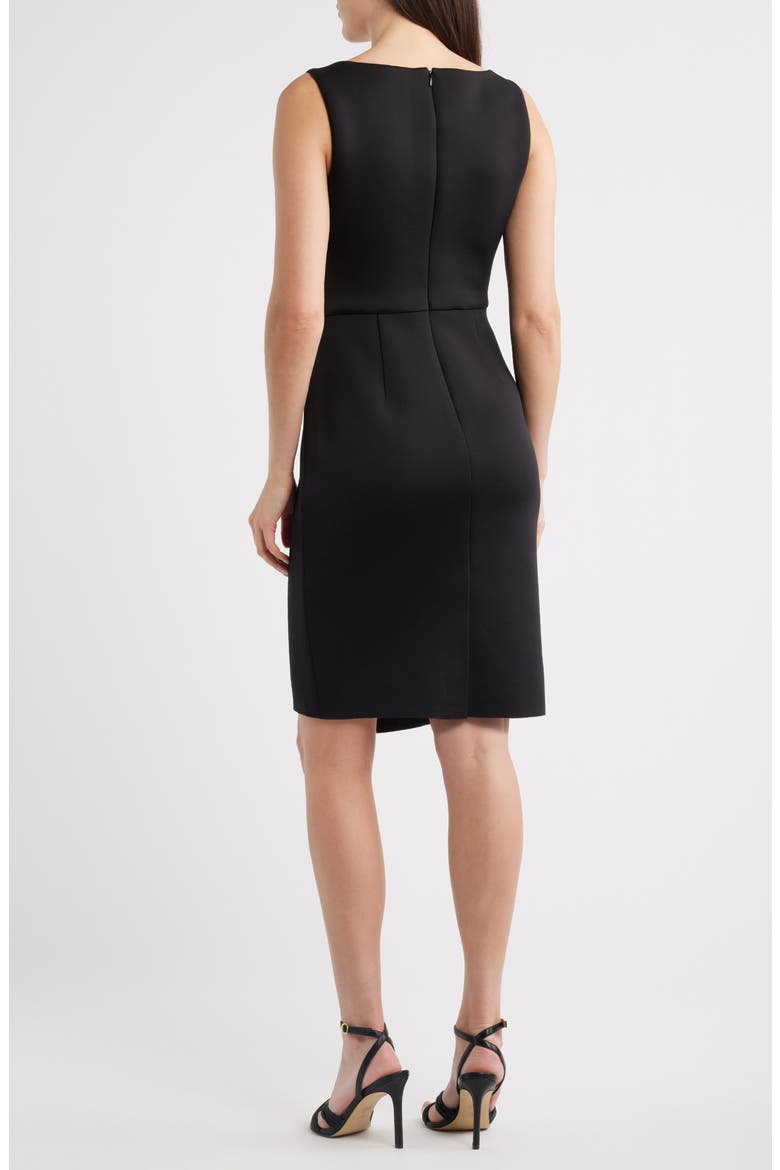 Pleat Sheath Dress, Alternate, color, ANNE BLACK
