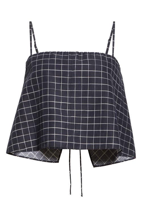 Vince Trellis Plaid Strapless Top In Black/cream