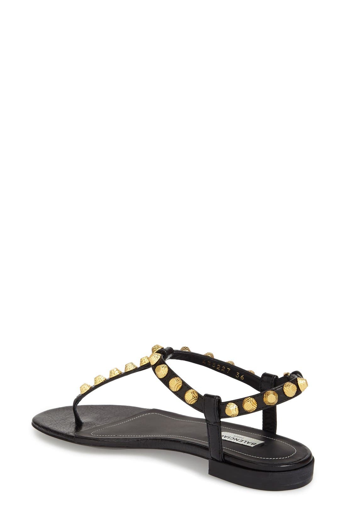Balenciaga Studded T-Strap Sandal, Alternate, color, 