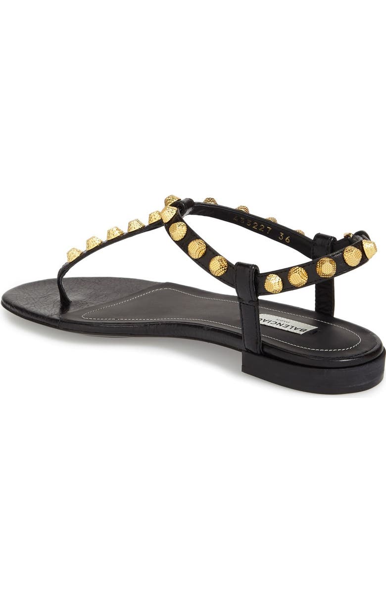 Balenciaga Studded T-Strap Sandal, Alternate, color,