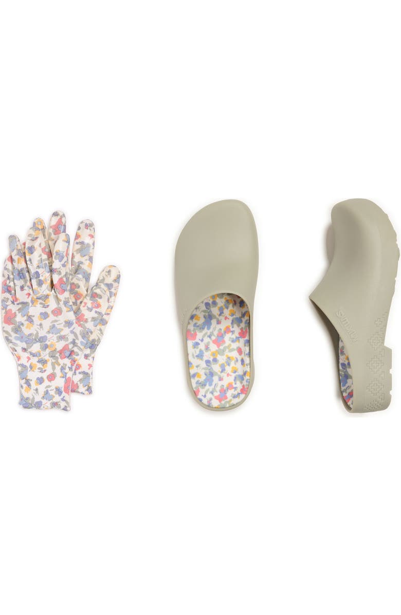 MUK LUKS Garden Clog and Glove Set, Main, color, Sage Flower