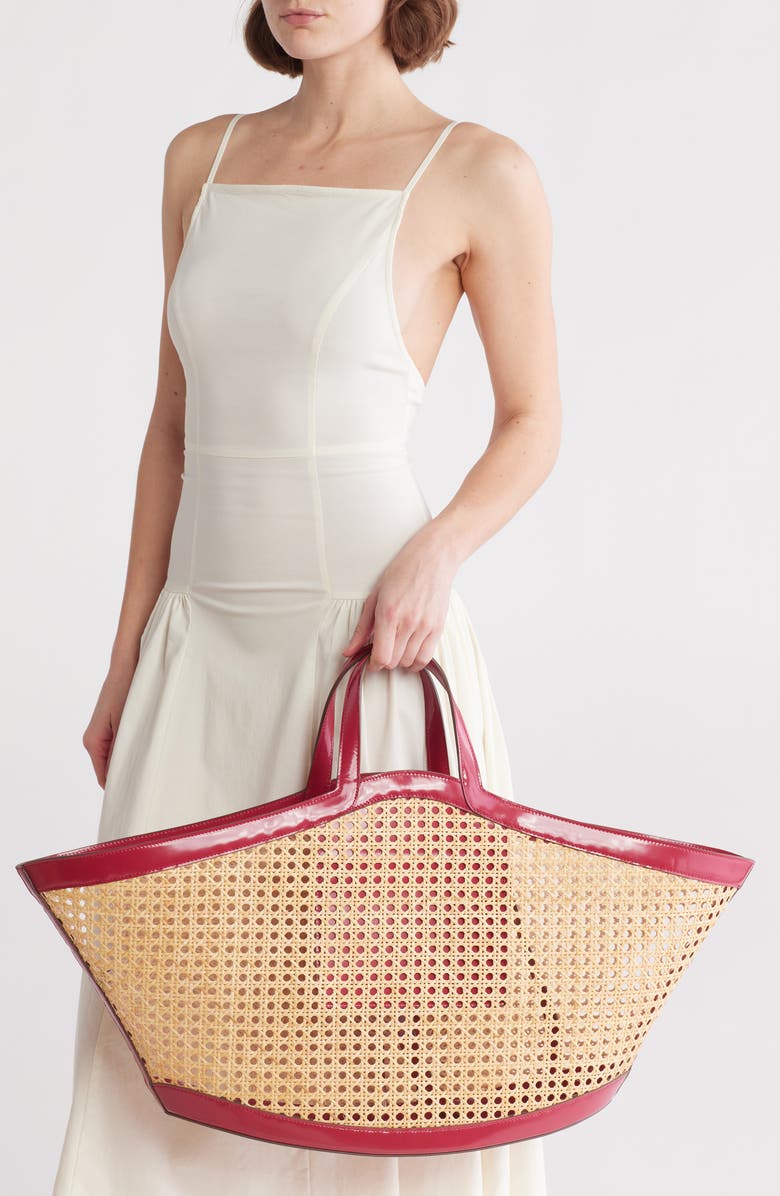 Cult Gaia Yara Rattan Cane Tote Bag, Alternate, color,