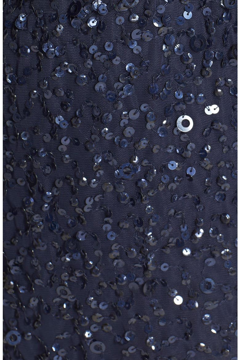 Sequin Mesh Sheath Dress, Alternate, color, NAVY