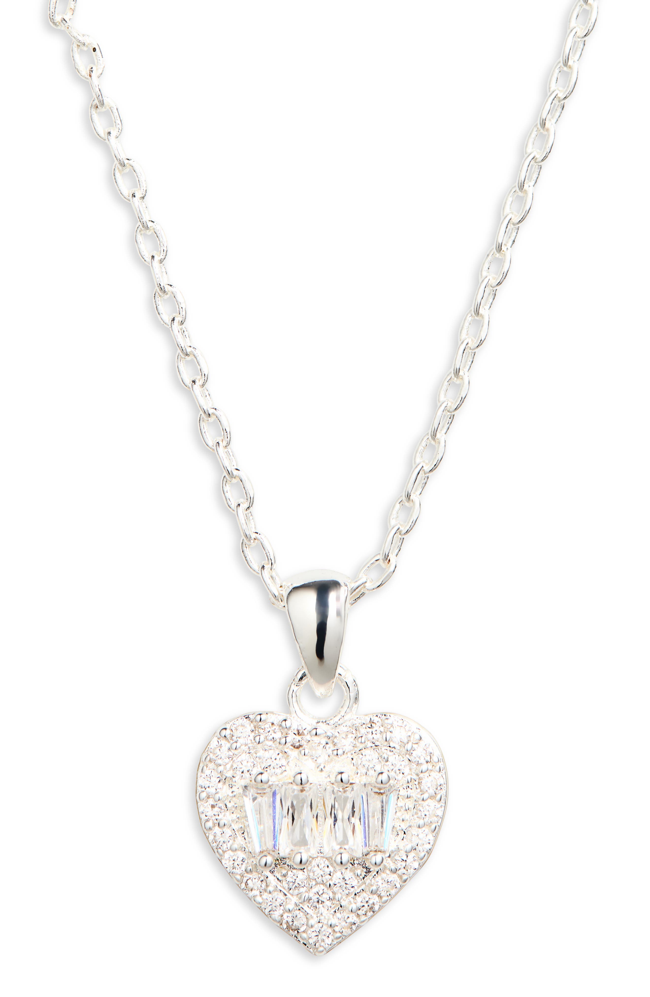 NORDSTROM RACK Cubic Zirconia Heart Pendant Necklace