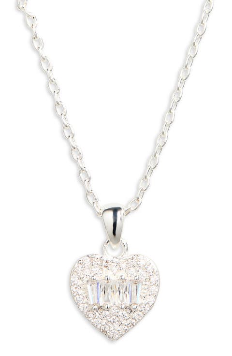 Cubic Zirconia Heart Pendant Necklace