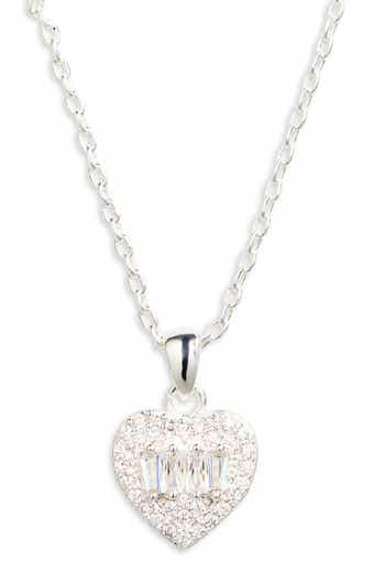 NORDSTROM RACK Cubic Zirconia Heart Pendant Necklace