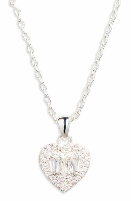 NORDSTROM RACK Cubic Zirconia Heart Pendant Necklace