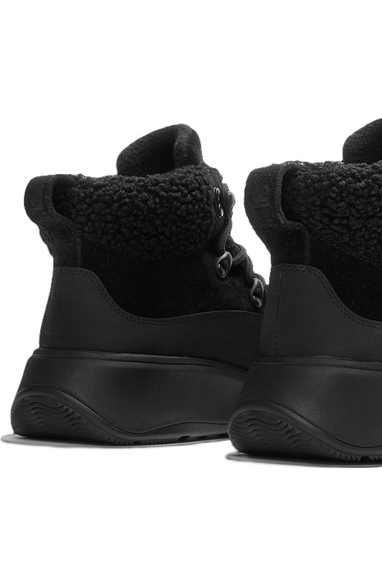 FitFlop F Mode Teddy Collar Booties, Alternate, color, All Black