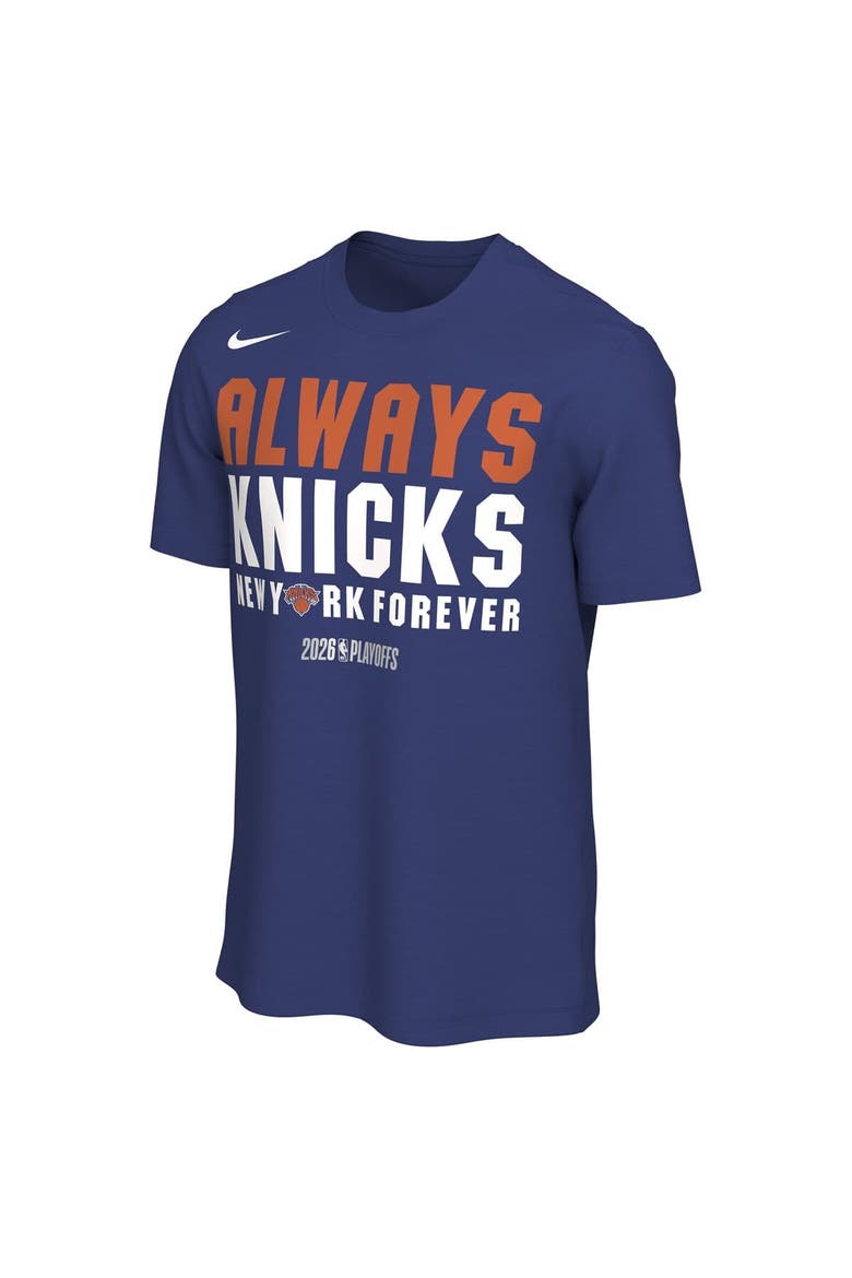 Unisex Nike Blue New York Knicks 2026 NBA Playoffs Mantra T-Shirt, Alternate, color, Blue