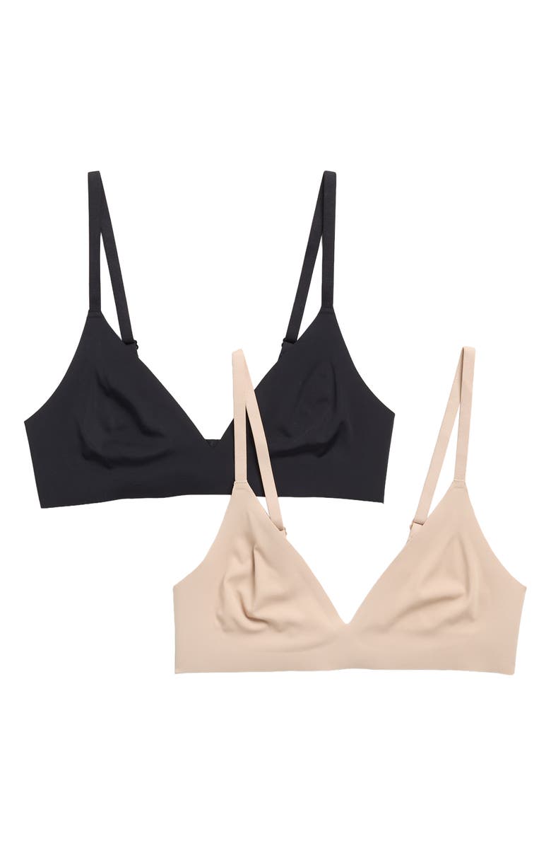 Honeydew Cool Luxe Assorted 2-Pack Wireless Bras, Main, color, Black/ Beige