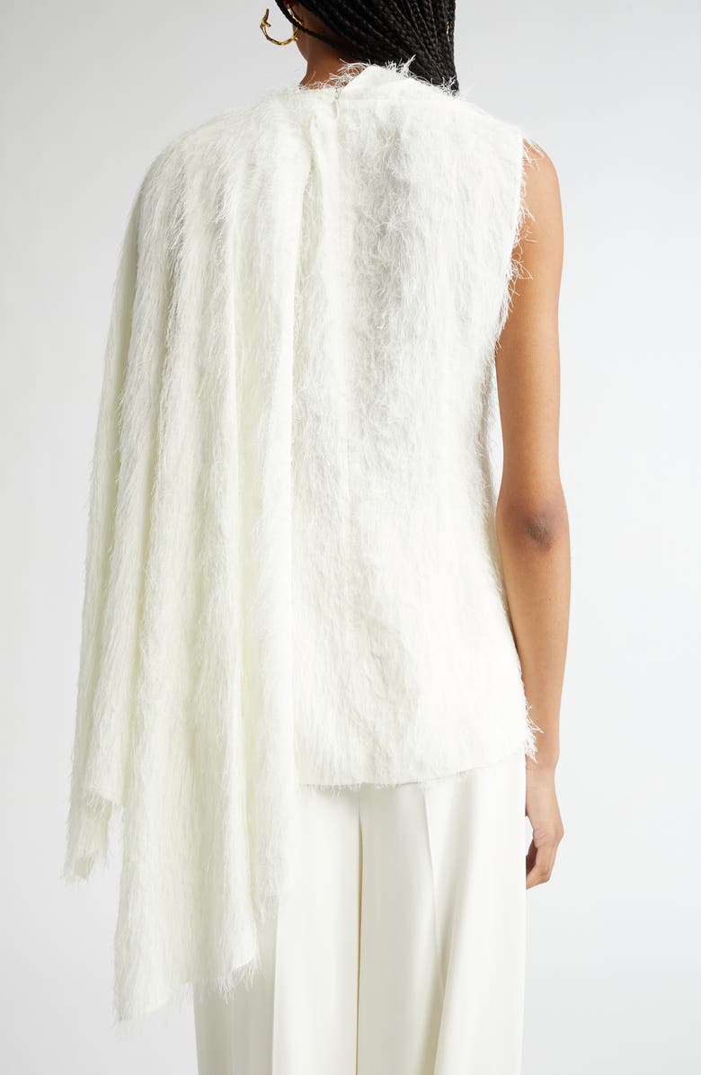 Oscar de la Renta Draped One Shoulder Fil Coupé Top, Alternate, color, 