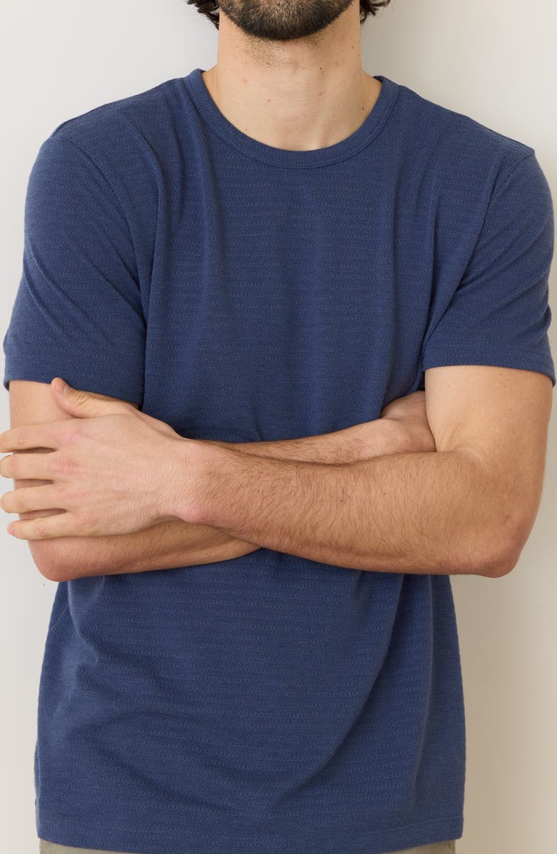 Marine Layer Signature Jacquard T-Shirt, Alternate, color, Mood Indigo