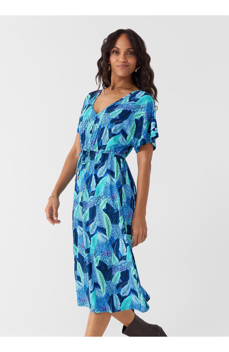 Cabana Life Tie Waist Midi Dress, Main, color, Blue Myers