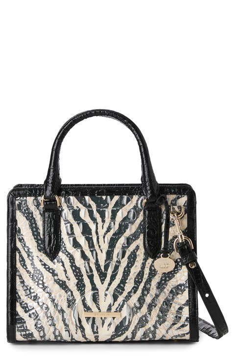 Cami Croc Embossed Leather Satchel