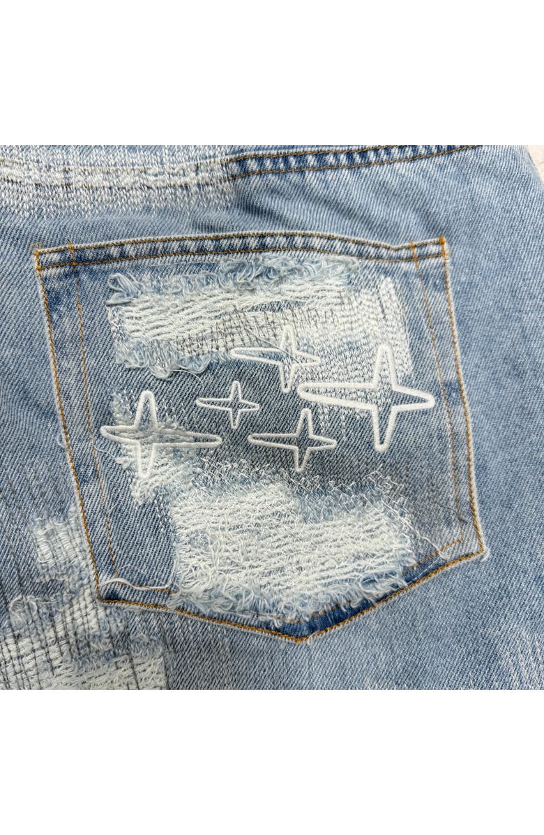 RETROVERT Denim Distressed Shorts, Alternate, color, Blue