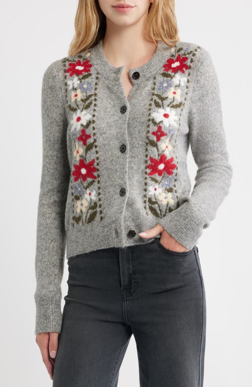 Rails Millie Embroidered Cardigan In Grey Flora
