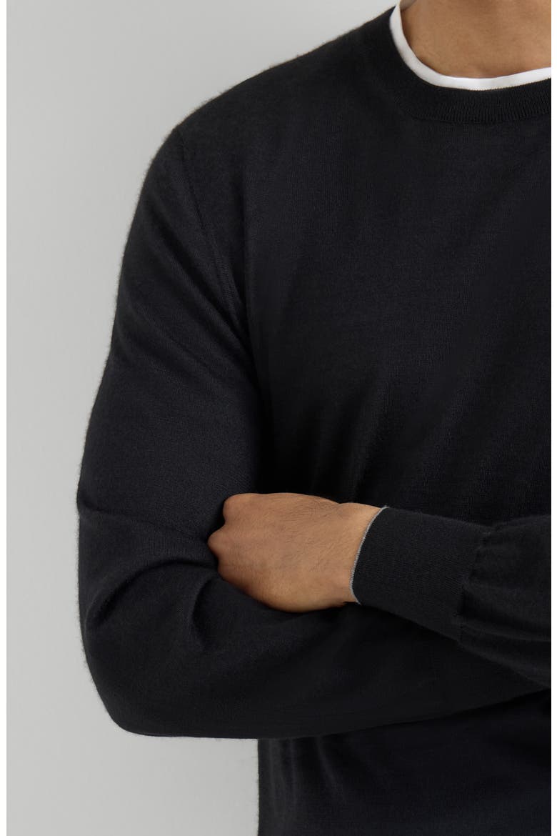 Cashmere and silk lightweight sweater, Alternate, color, Black