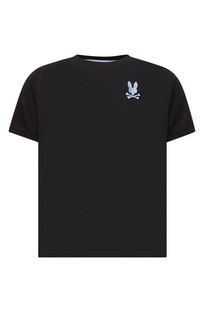 Psycho Bunny Kids' Aiden Pima Cotton Back Graphic T-Shirt, Main, color, Black