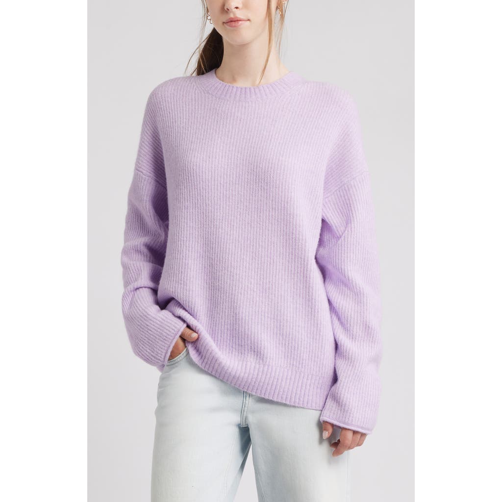 Bp. Fuzzy Oversize Sweater In Purple