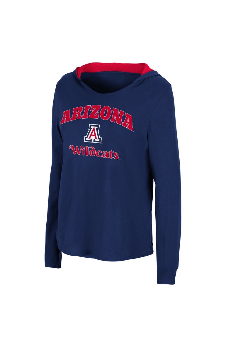 COLOSSEUM Women's Colosseum Navy Arizona Wildcats Catalina Hoodie Long Sleeve T-Shirt, Alternate, color, Navy