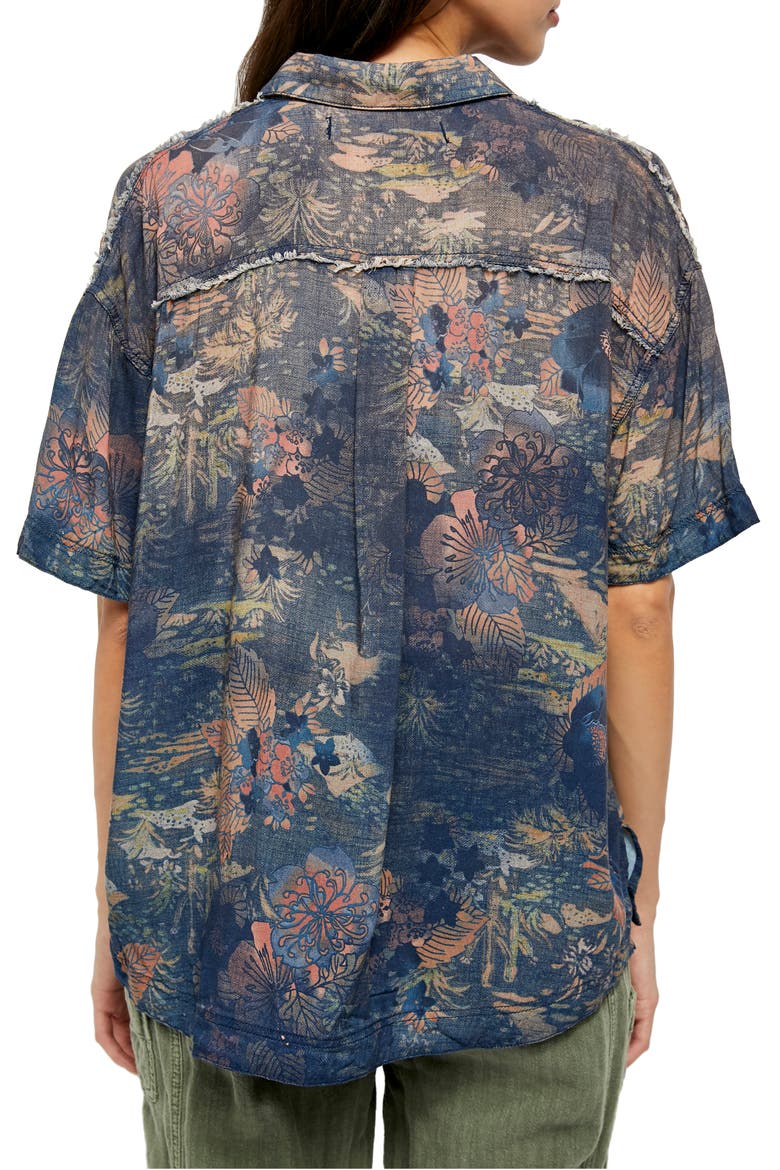 Share Good Vibes Print Shirt, Alternate, color, NAVY COMBO