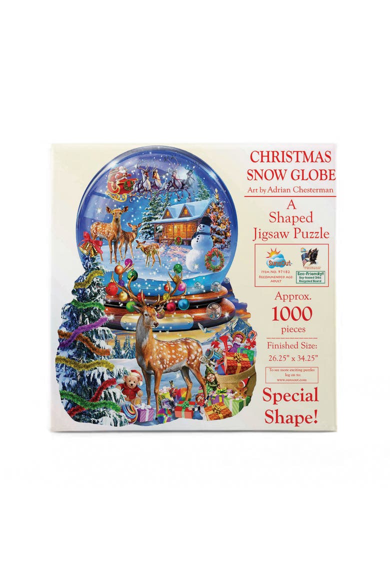 Christmas Snow Globe 1000 piece Jigsaw Puzzle for Adults Special Shape, Alternate, color, Multicolor