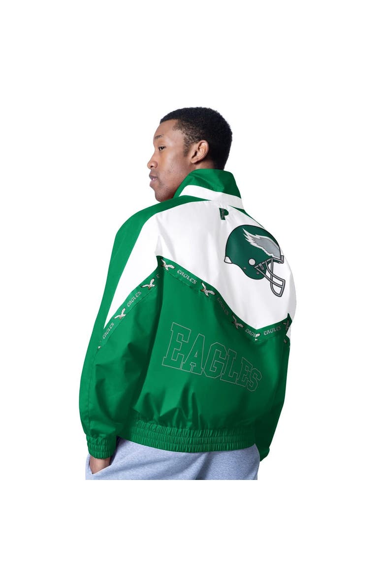 Men's Pro Player White/Kelly Green Philadelphia Eagles Retro Tape II Lightweight Full-Zip Jacket, Alternate, color, White