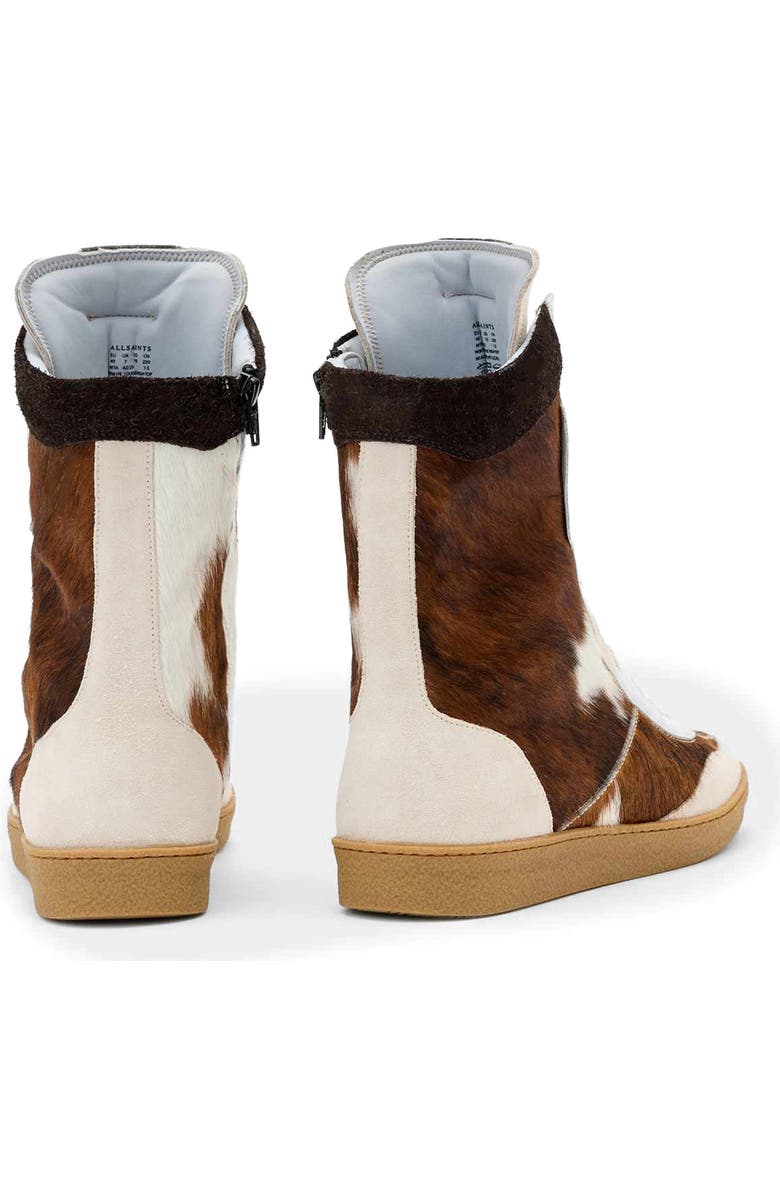 AllSaints Louise Genuine Claf Hair High Top Sneaker, Alternate, color, Cow Print