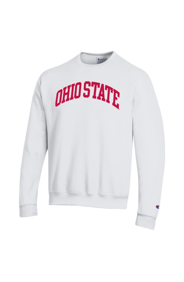 Champion Men's Champion  White Ohio State Buckeyes Basic Arch Fleece Pullover Sweatshirt, Alternate, color, White
