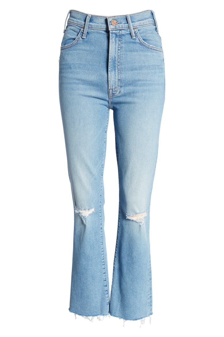 The Hustler Distressed Raw Hem Ankle Jeans, Alternate, color, THRILLING SHOTS