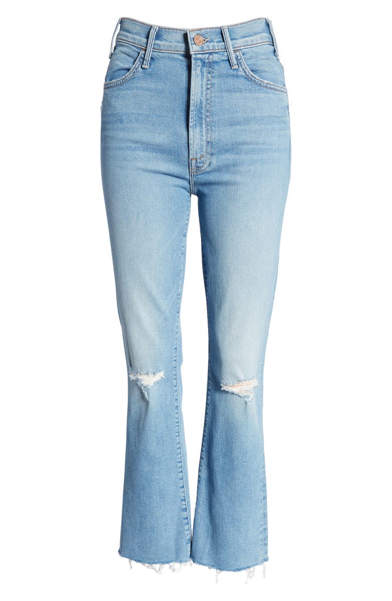 MOTHER The Hustler Distressed Raw Hem Ankle Jeans, Alternate, color, 