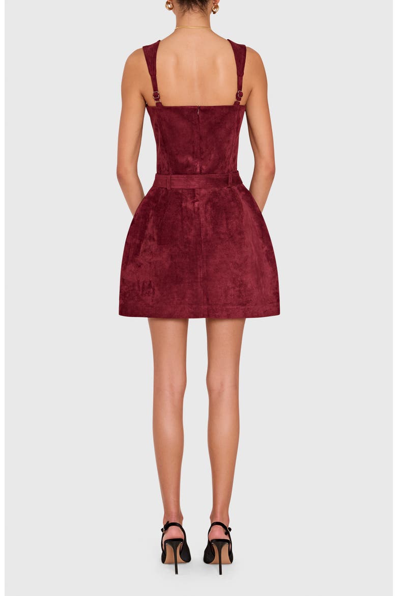 Bethany Sleeveless Faux Suede Skort, Alternate, color, RUST