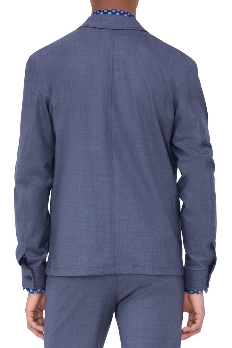 Zip-Up Stretch Wool Travel Jacket, Alternate, color, COBALT