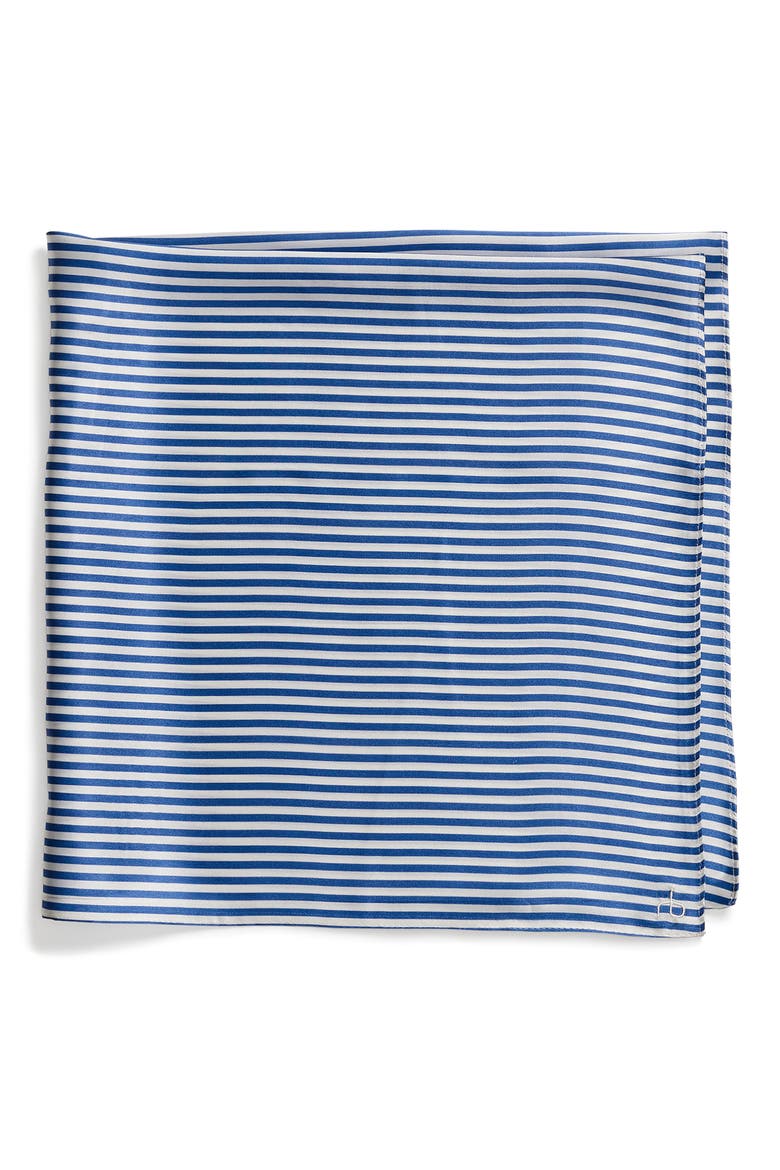 Gail Stripe Silk Scarf, Main, color, BLUE/ WHITE
