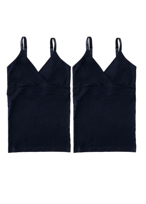 Ingrid & Isabel 2-pack Crossover Cami Nursing Maternity In Blue