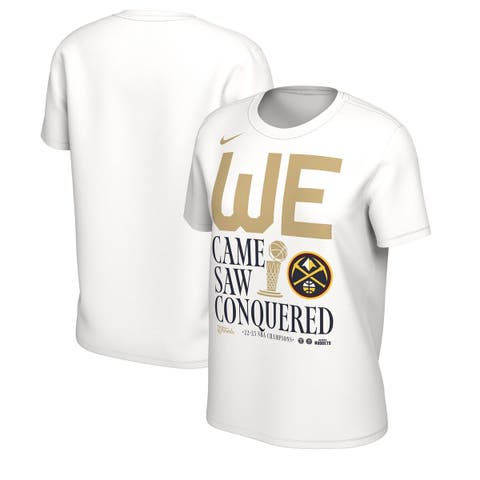 Women's Nike  White Denver Nuggets 2023 NBA Finals Champions Celebration Parade T-Shirt