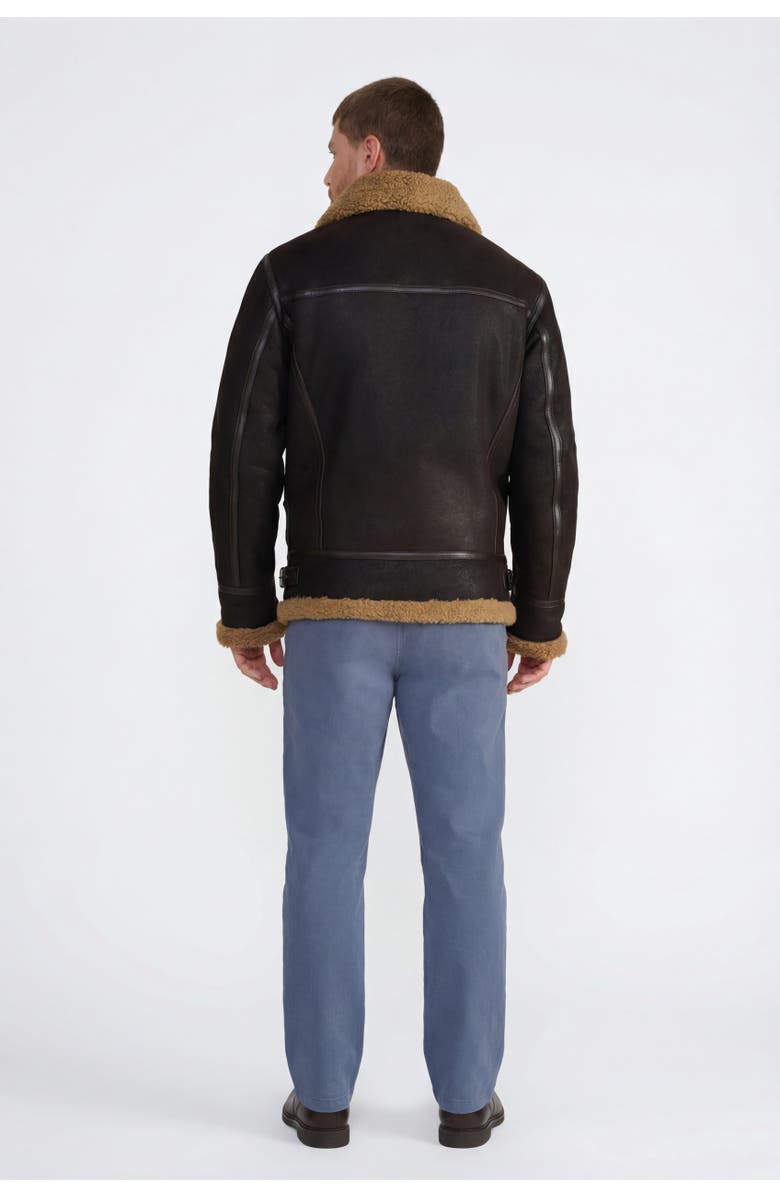 Furniq UK Frederick Shearling Aviator Jacket, Alternate, color, Brown