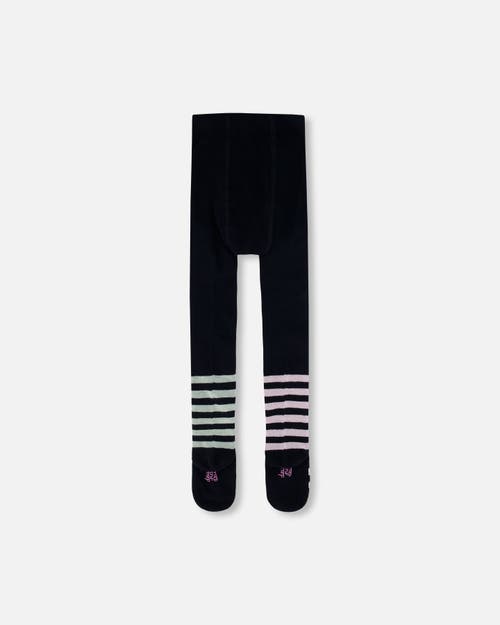 Deux Par Deux Knit Tights In Black