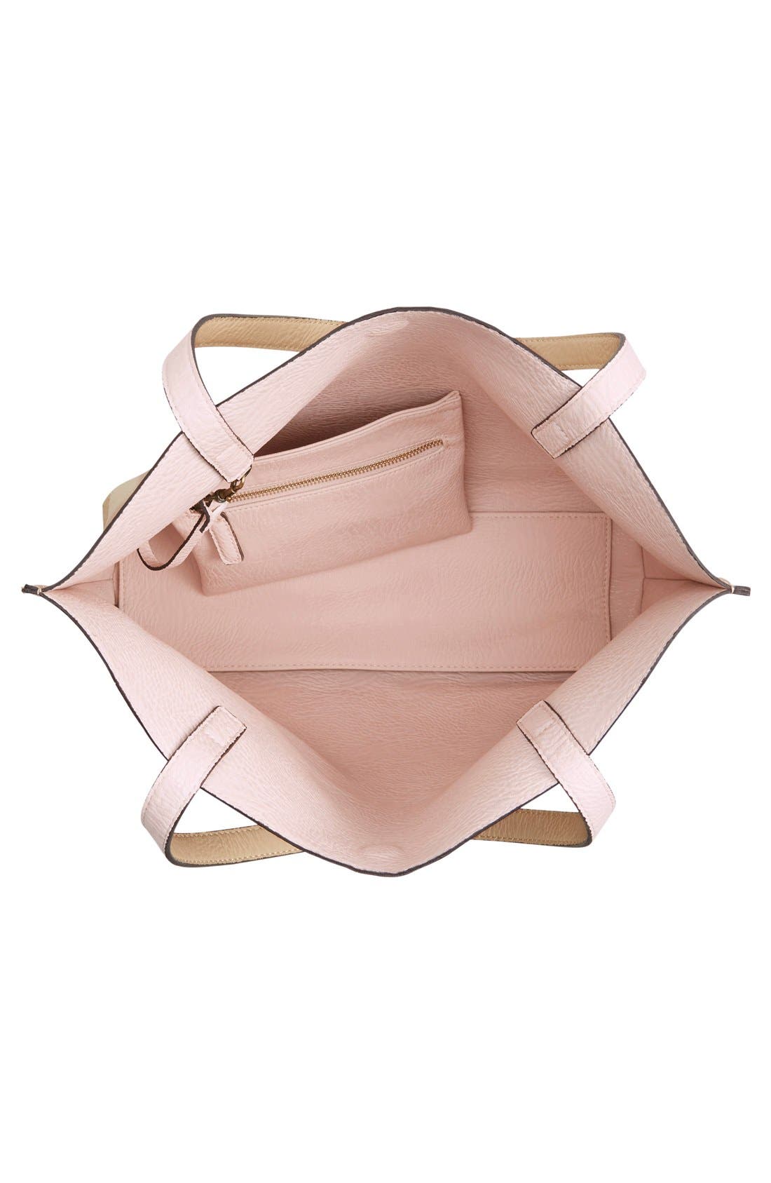 Reversible Faux Leather Tote & Wristlet, Alternate, color, TAUPE/ PALE PINK